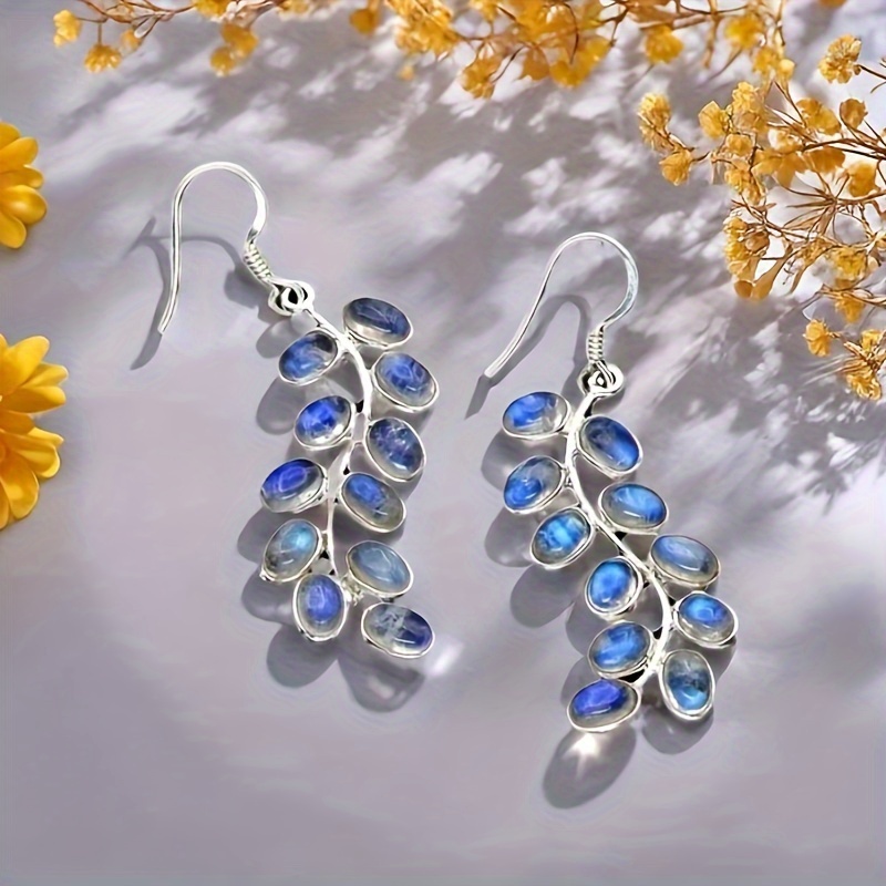 Bohemian Leaf Colorful Rhinestone Drop Earrings
